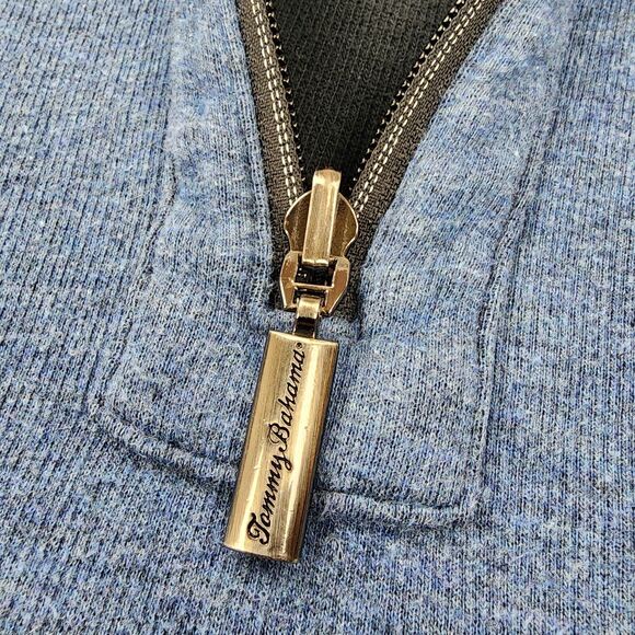 Tommy Bahama Sweater Mens Large Blue Black Flipsider 1/2 Zip Reversible Pullover - Picture 7 of 16